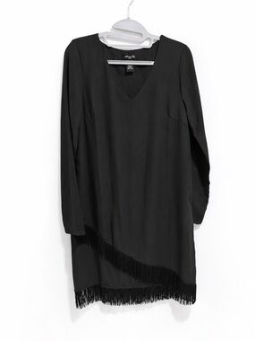 Anna Cai New York Black Fringe-Trim Midi Dress